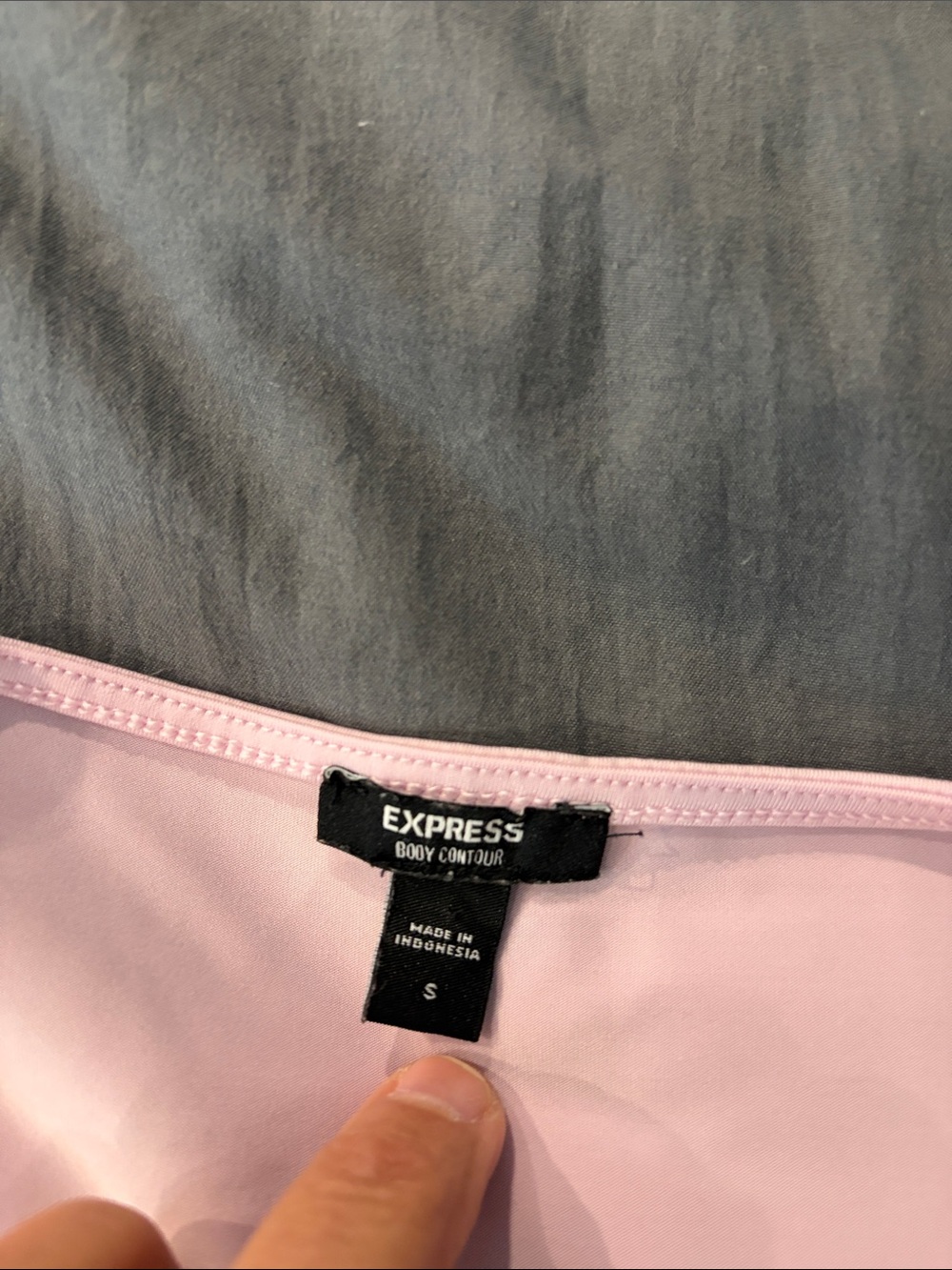 Express Pale Pink Short-Sleeve Bandeau Bodysuit - Picture 2 of 4